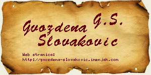 Gvozdena Slovaković vizit kartica